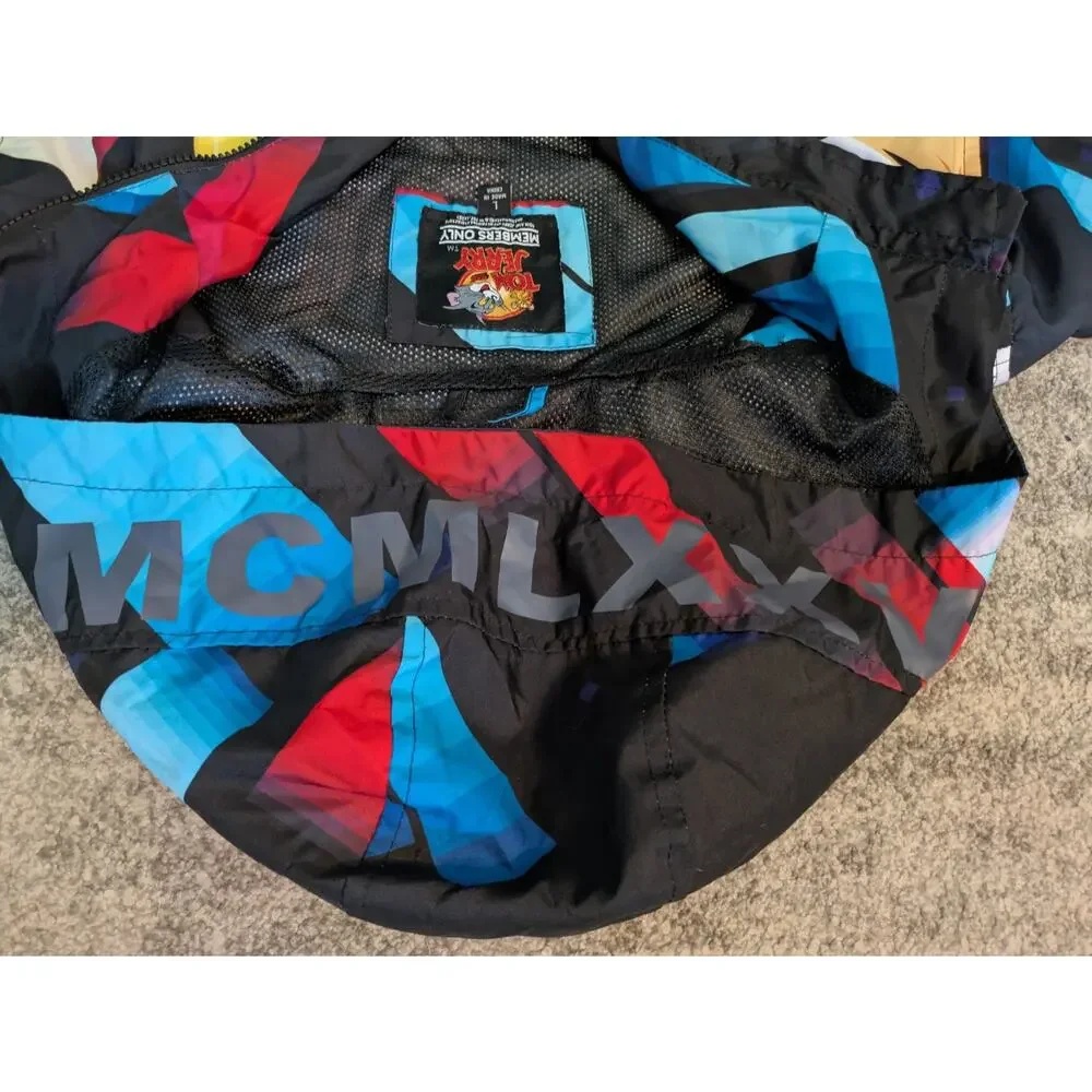 Members Only Tom & Jerry Limited Edition Print Windbreaker Rain Jacket - Large - Picture 3 of 16